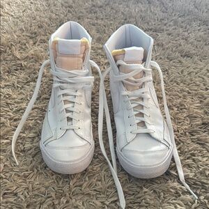 Women's White High-Top Sneakers